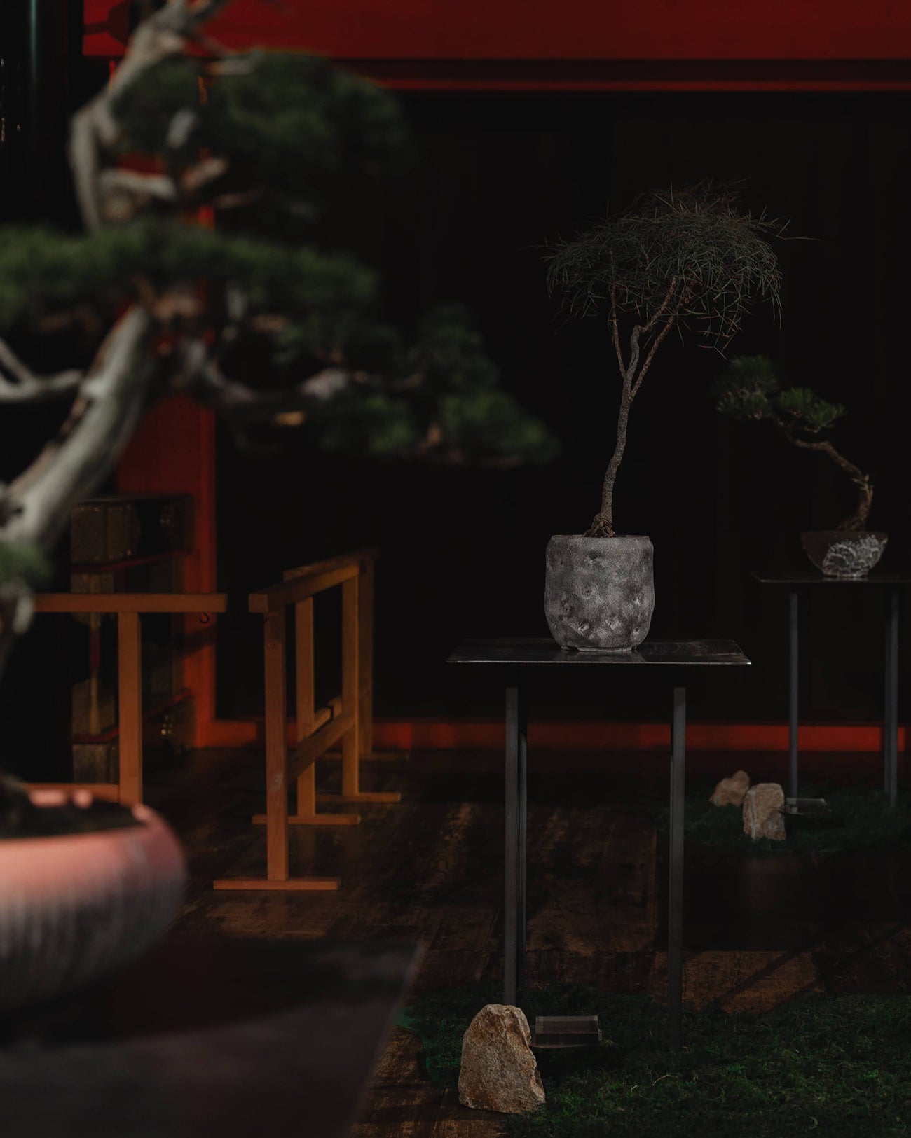 清水焼-山内駿-銀刻彩盆栽鉢